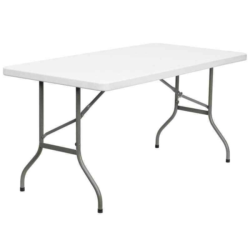 30"W x 60"L Plastic Folding Table with Granite White Surface - Banquet Table