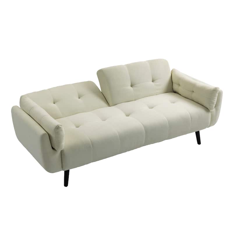 2Set Adjustable Backrest Convertible Futon Sleeper Couch
