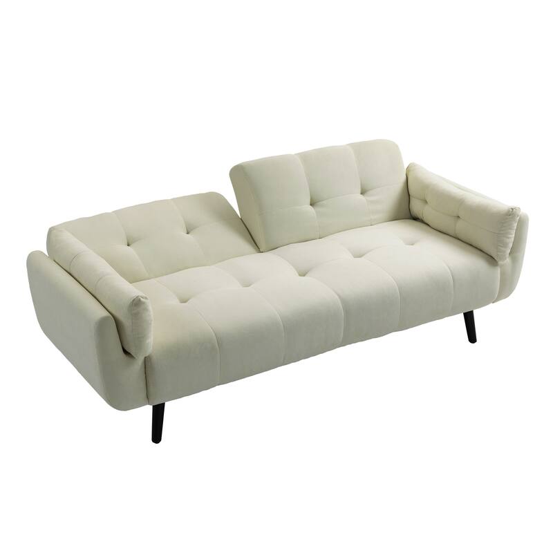 Modern Adjustable Backrest Convertible Futon Sleeper Couch