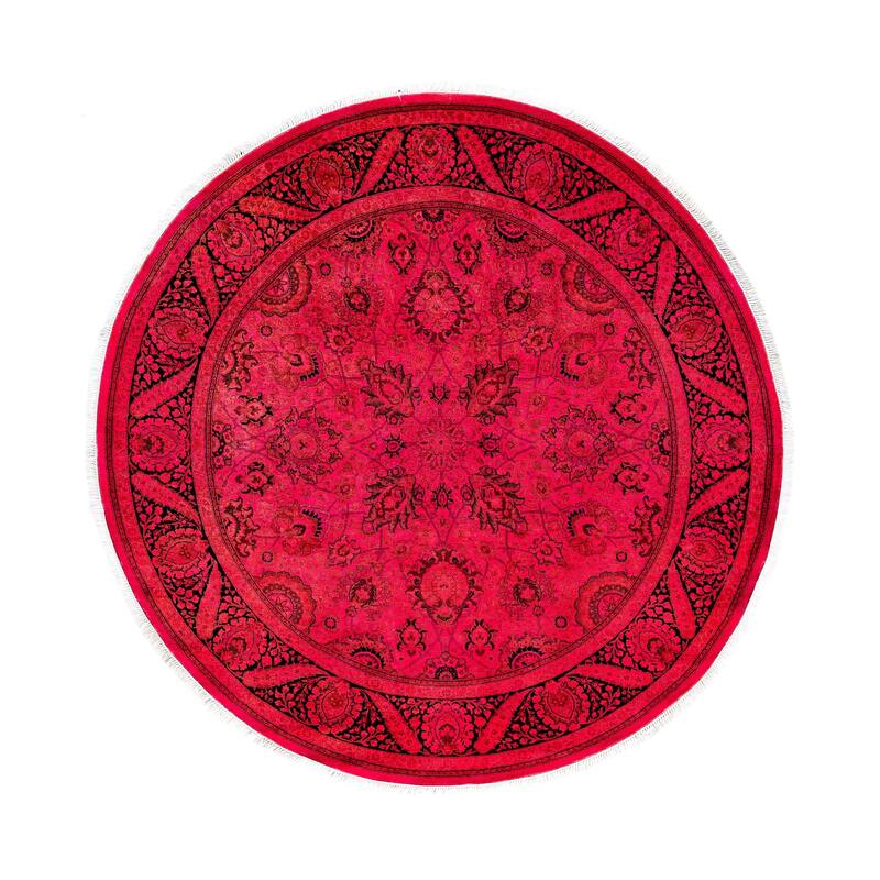 Overdyed One-of-a-Kind Hand-Knotted Area Rug - Pink - 6' 1" x 6' 1"