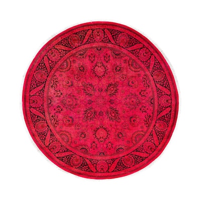 Overdyed One-of-a-Kind Hand-Knotted Area Rug - Pink - 6' 1" x 6' 1"