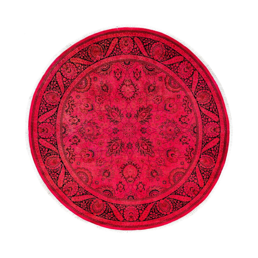 Overdyed One-of-a-Kind Hand-Knotted Area Rug - Pink - 6' 1" x 6' 1"