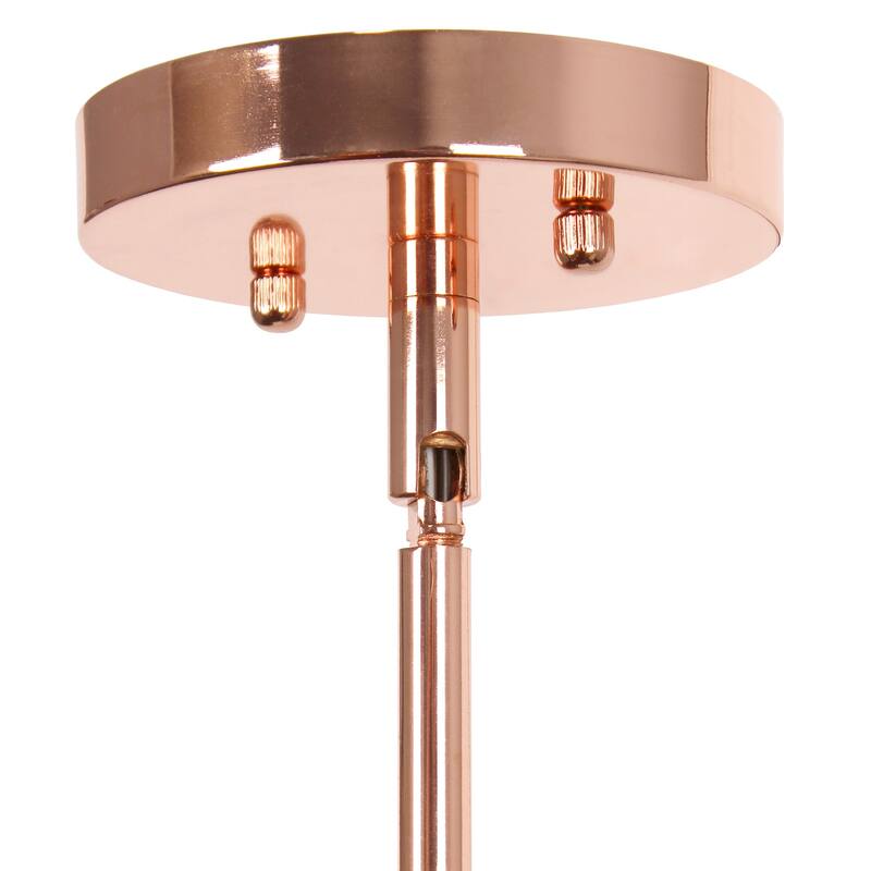 Contemporary 1-Light Pendant - Metal & Glass Hanging Lamp - Kitchen, Foyer, Bedroom - Gold Finish - 9.5