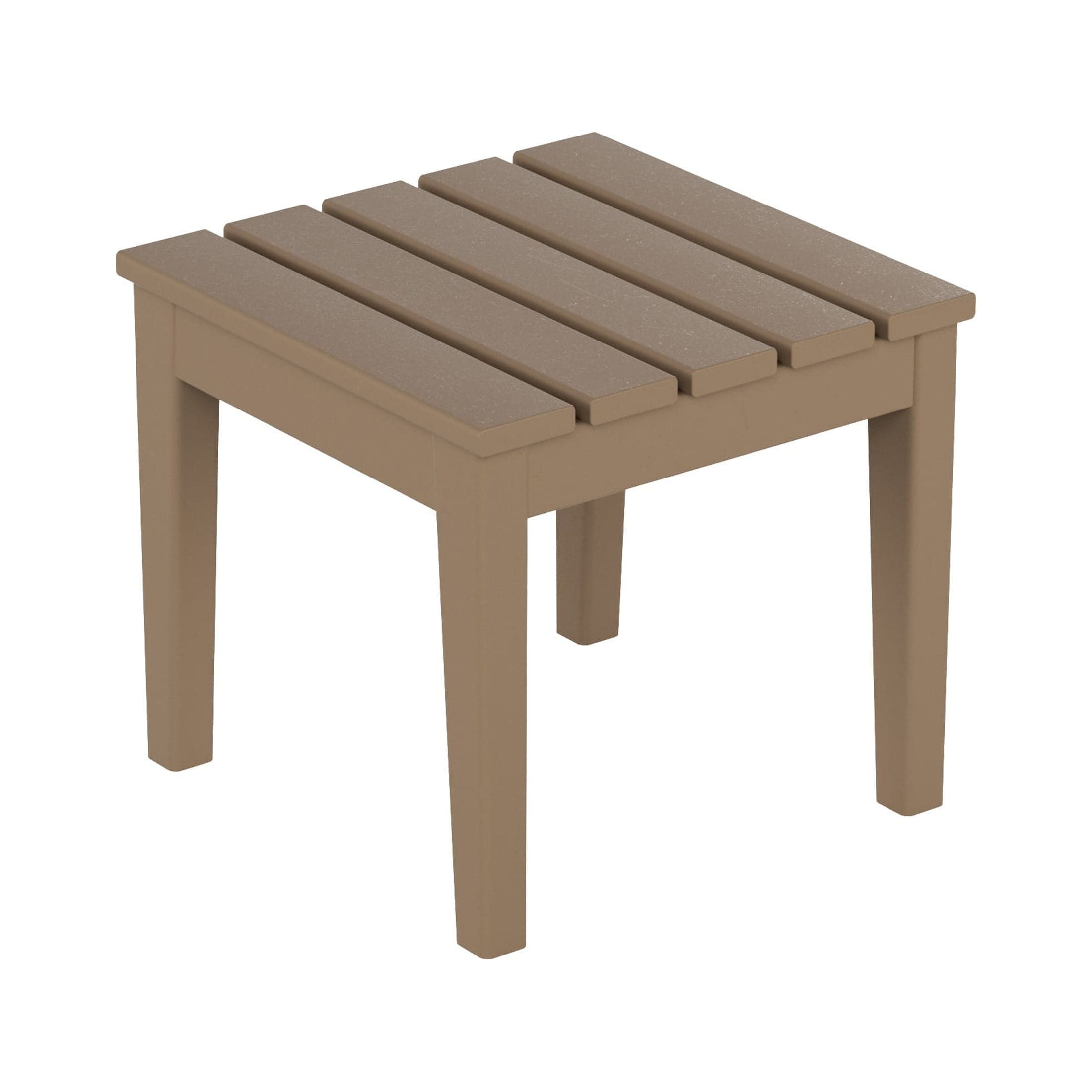 Modern 18-inch Weathered Wood Outdoor Side Table with Weather-Resistant Design