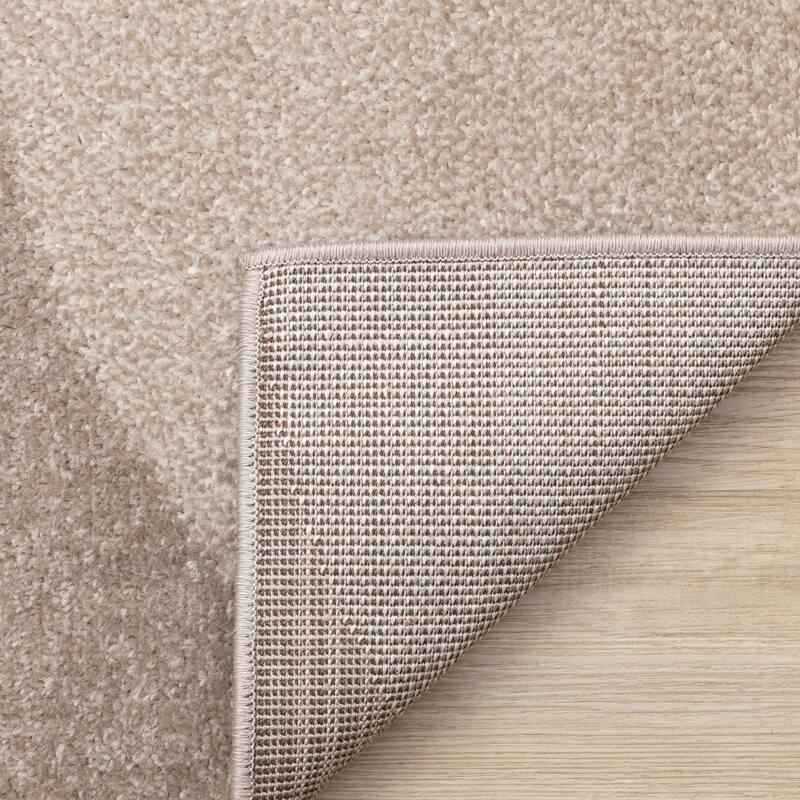 Marley Collection - Abstract Geometric Taupe Oxblood Area Rug