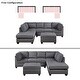 preview thumbnail 8 of 38, L-shape Reversible Sectional Sofa with Storage Ottoman Rivet Ornament