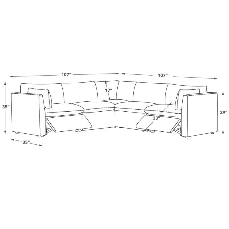 Cypress Power Reclining Sectional Sofa Couch