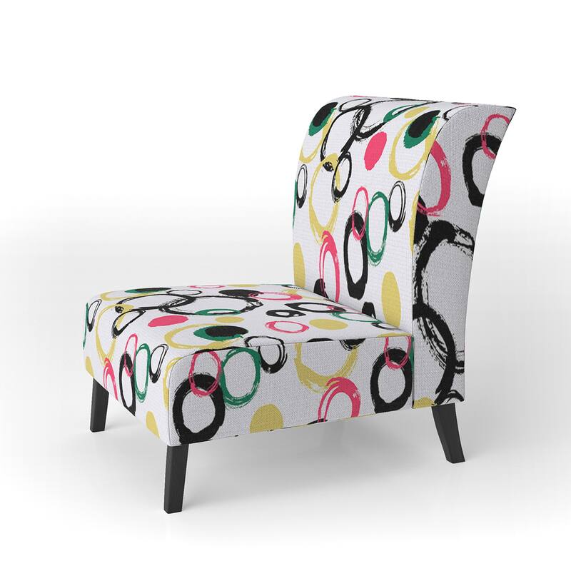 Designart "Multi Bright Pattern" Upholstered Patterned Accent Chair and Arm Chair