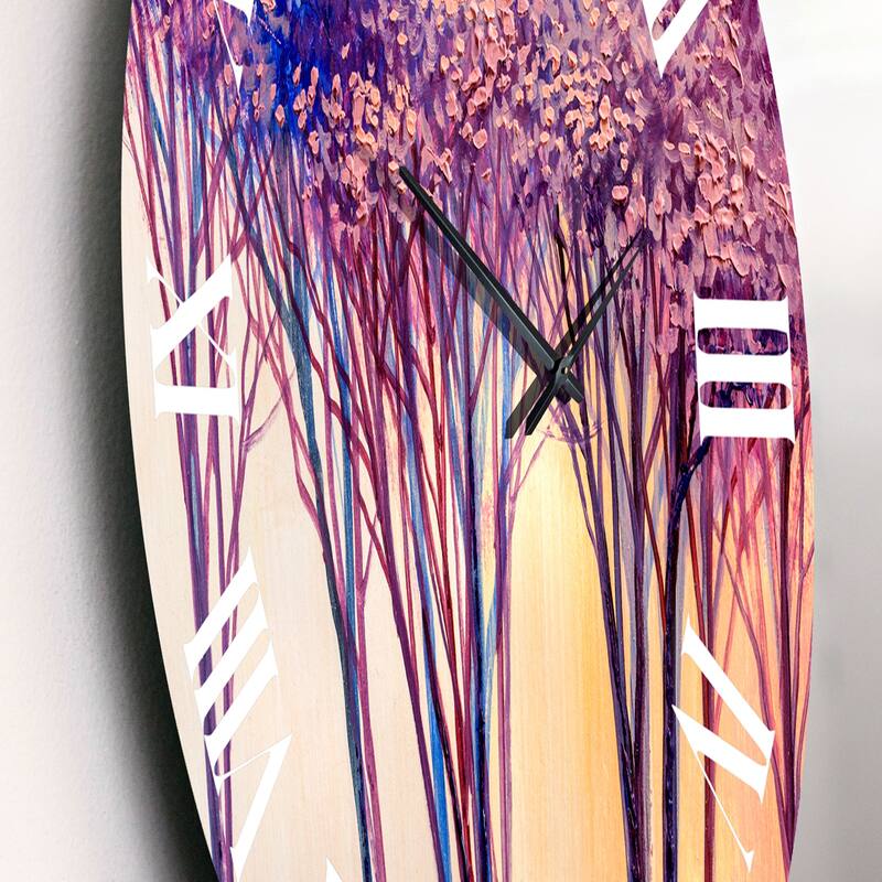 Designart 'Colorful Trees Abstract Forest Landscape' Modern wall clock Bed Bath & Beyond