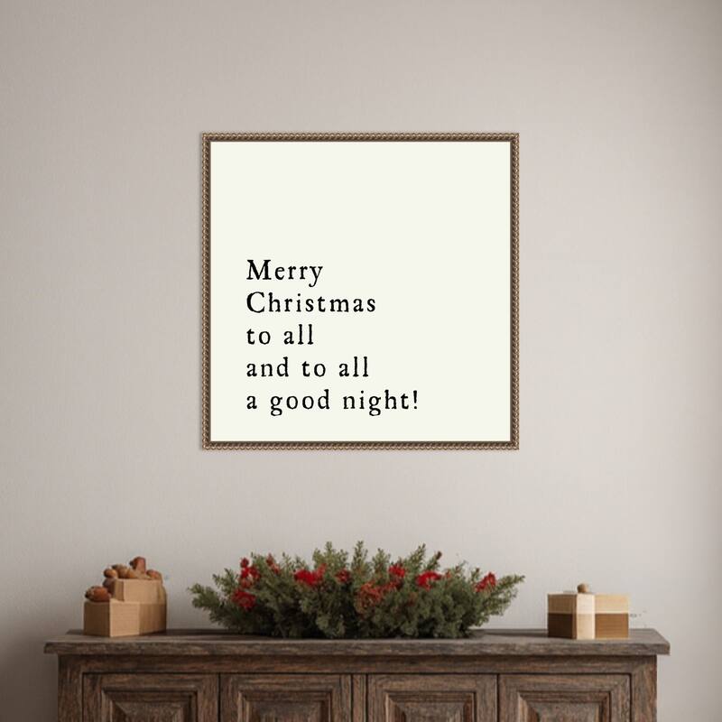 Merry Christmas To All by Amanti Art Portfolio Framed Canvas Wall Art Print