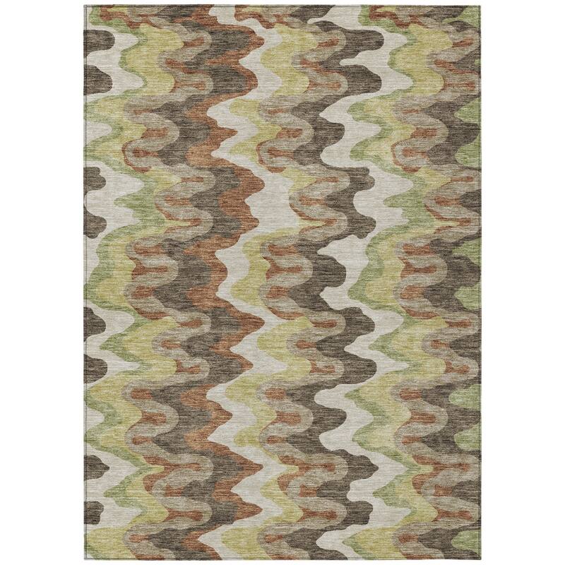 HomeRoots Abstract Transitional Rectangle Outdoor Rug
