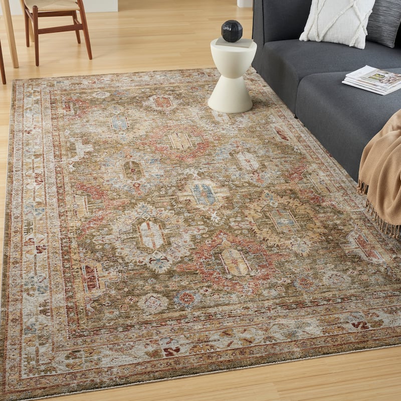 Nourison Petra Traditional Vintage Persian Area Rug - 5' 3" x 7' 8" - Green