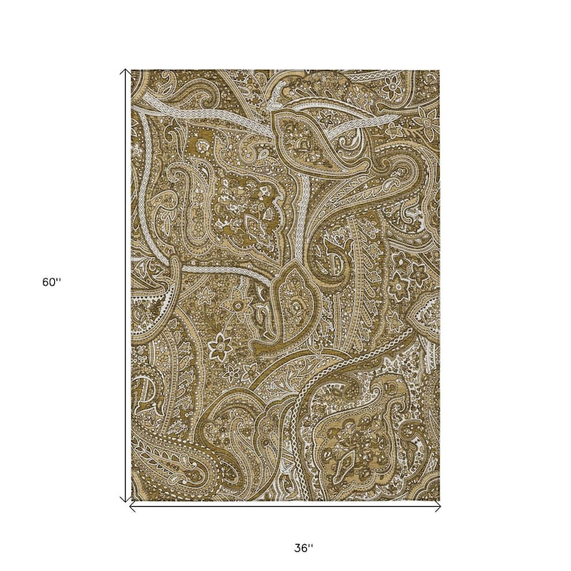 HomeRoots Paisley Traditional Rectangle Outdoor Rug