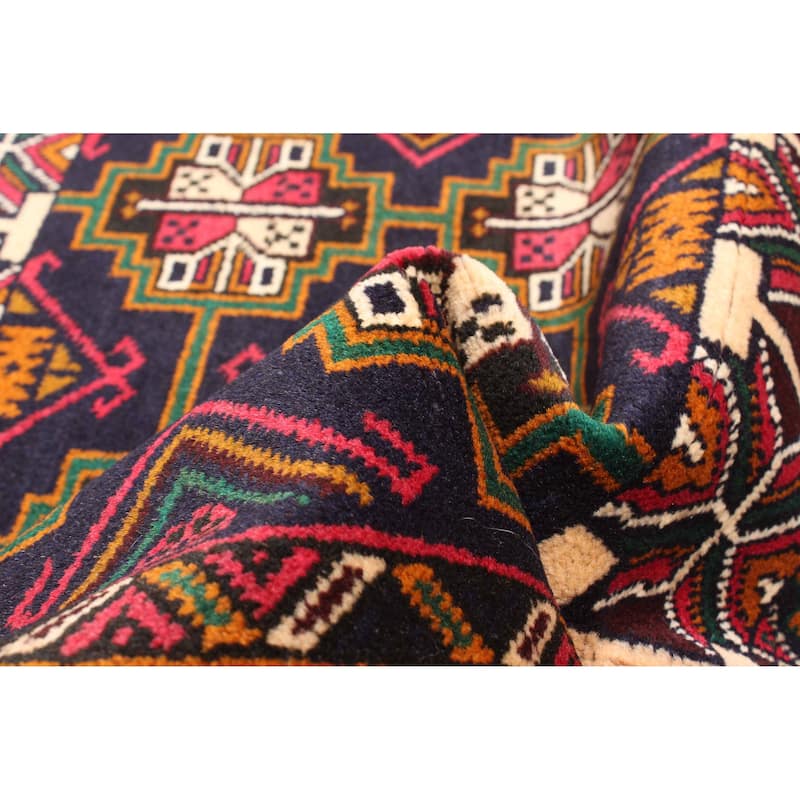 ECARPETGALLERY Hand-knotted Teimani Dark Navy Wool Rug - 2'11 x 4'8