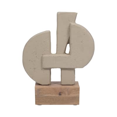Sagebrook Home Ecomix Table Sculpture - Elegant Mango Wood Base, Transform Your Space with Artistic Flair