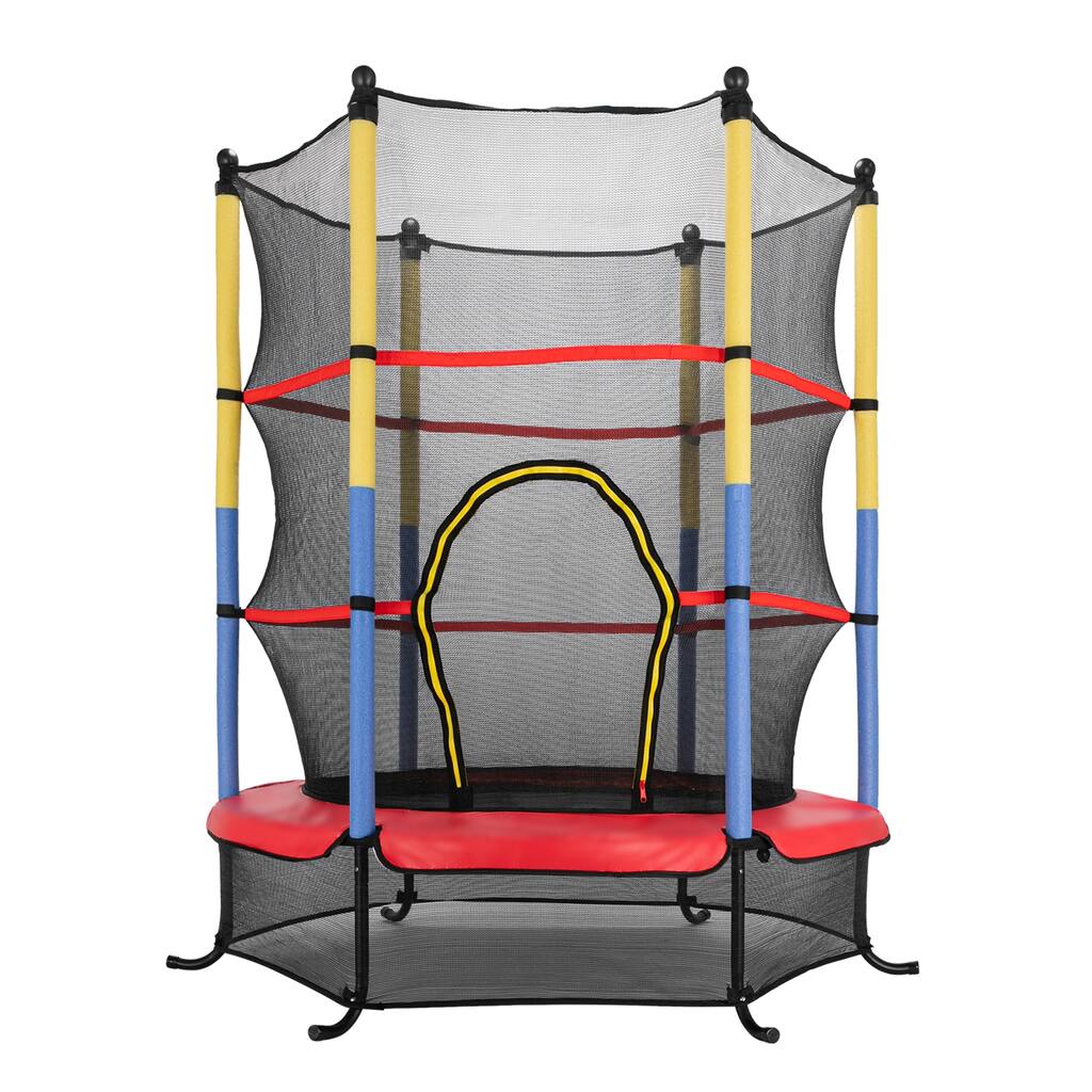 55" Mini Round Trampoline Combo with Safety Surround Enclosure Net
