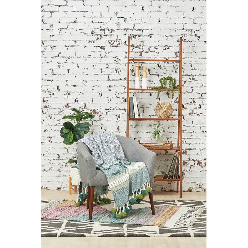 Highland Geometric Pom-Pom 50" x 60" Throw Blanket