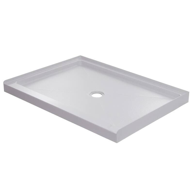 CRAFT + MAIN 4836C 48" x 36" Rectangular Shower Base with Center Drain - White
