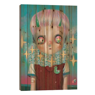 Children of this Planet Series: #26 Print On Wood by Hikari Shimoda - Multi-Color