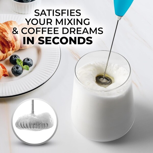 Zulay Kitchen Powerful Milk Frother Wand - Ultra Fast Handheld