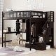 preview thumbnail 3 of 48, Full size Loft Bed with Bookshelf, Drawers, Desk and Wardrobe, Espresso
