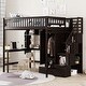 preview thumbnail 3 of 48, Playhouse Inspired Full size Loft Bed with Bookshelf, Drawers, Desk and Wardrobe, Sturdy Construction & Unique Design, Espresso