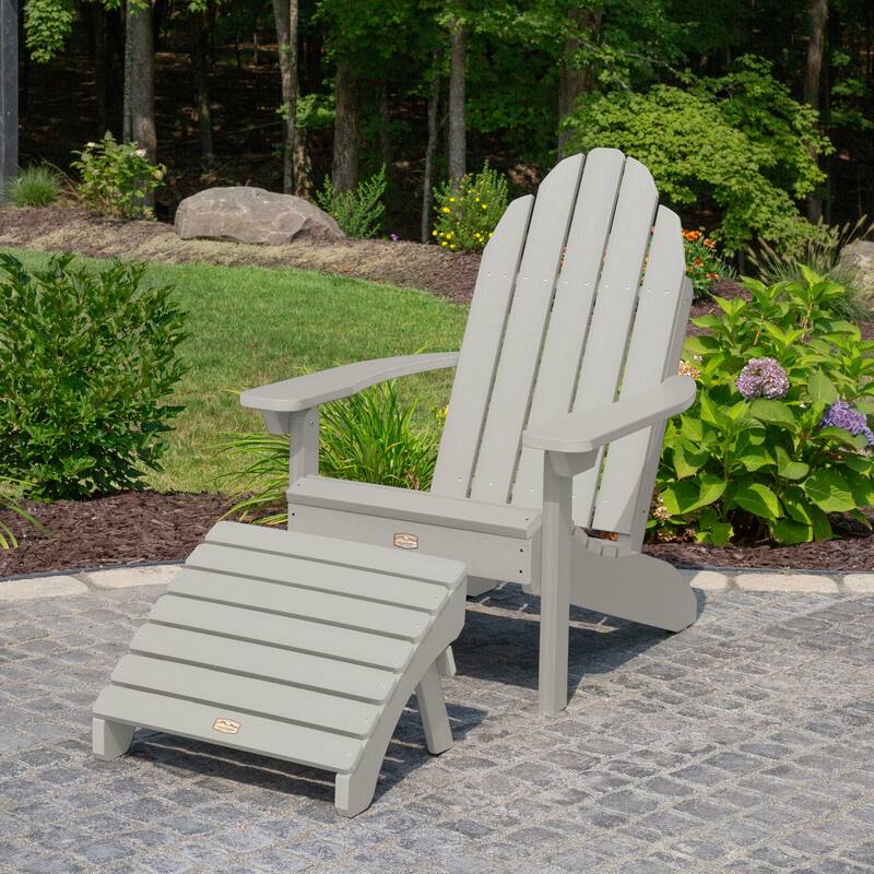 HIGHWOOOD Essential Adirondack Chair with Folding Ottoman