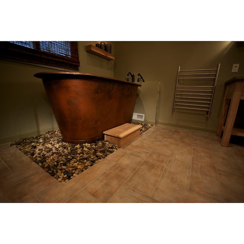 72-in Hammered Copper Modern Style Bathtub in Oil Rubbed Bronze (BTM72DB)