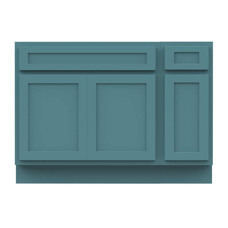 Vanity Art 42" Oak Freestanding Bathroom Vanity Cabinet without Top - Green
