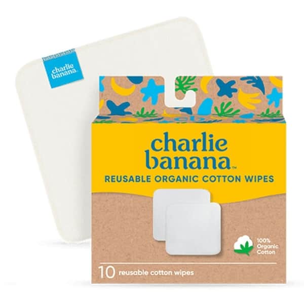 slide 2 of 8, 10 Organic Cotton Wipes - White White