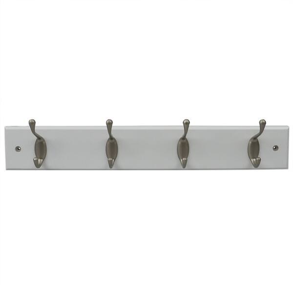 Shop 4 Double Hook Wall Mounted Hanging Rack White Overstock 31706095