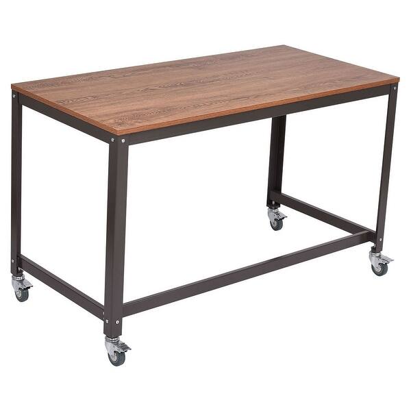 Shop Industrial Modern Steel Frame Wood Top Computer Desk With