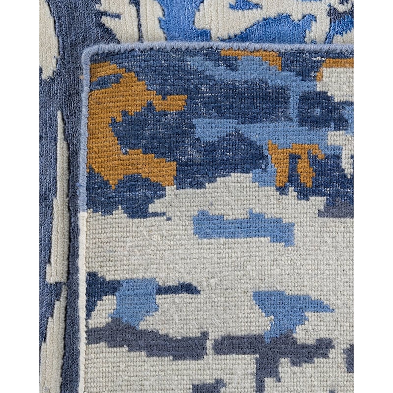 Modern One-of-a-Kind Hand-Knotted Area Rug - Ivory, 9' 2" x 12' 3" - 9' 2" x 12' 3"