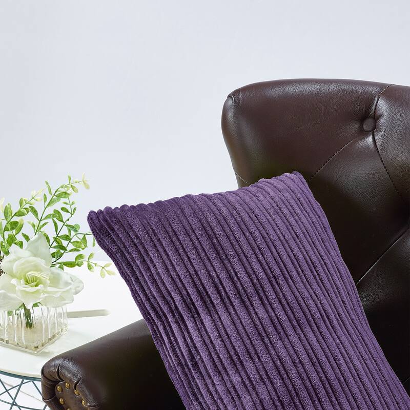 Ribbed Flanned 4 Pieces Pillow Shell Set, NO INSERT