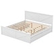 preview thumbnail 9 of 11, King Size Wooden Platform Bed with Headboard and 4-Storage Drawers, Support Legs, and Sturdy Frame for Bedroom, White