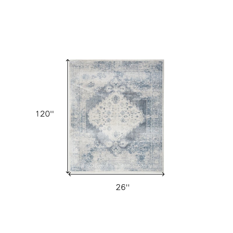 Sasim Power Loomed Distressed Area Rug By HomeRoots - 120' X '26' X '0.25