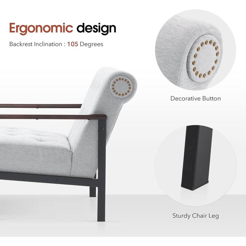 MCombo set of 2 Modern Accent, Ergonomics Lounge Chair for Living Room, Chenille, HQ417