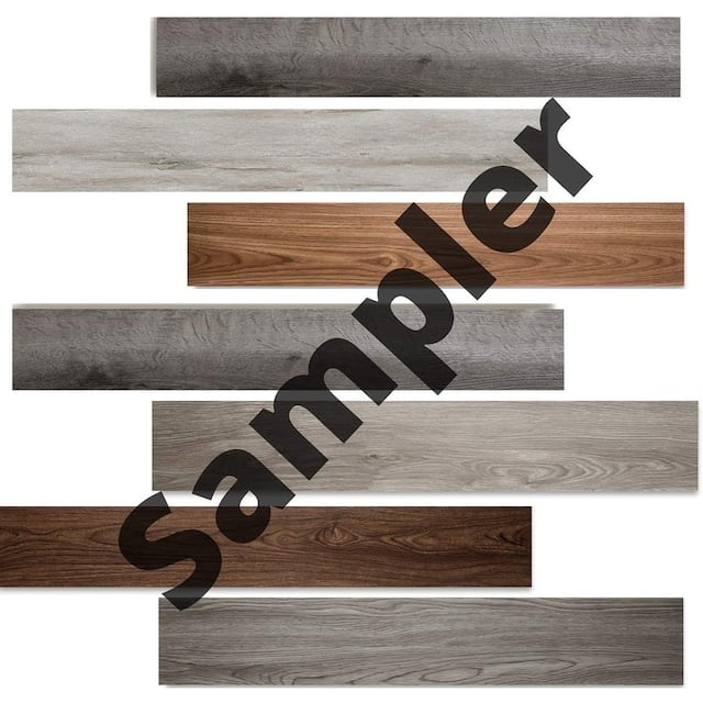 Lucida Peel and Stick Vinyl Floor Tiles 36 Wood Look Planks 54 Sq. Ft