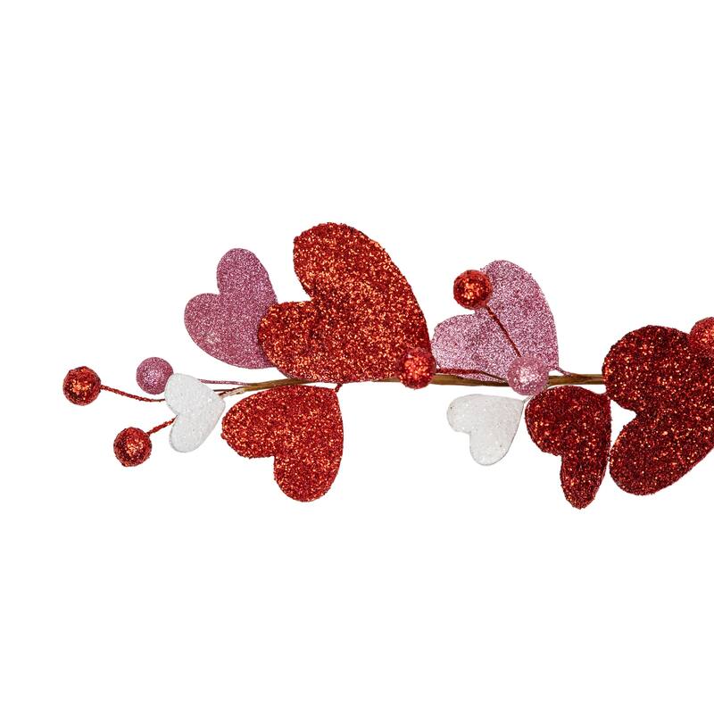 6' Red and Pink Hearts Valentine's Day Garland, Unlit