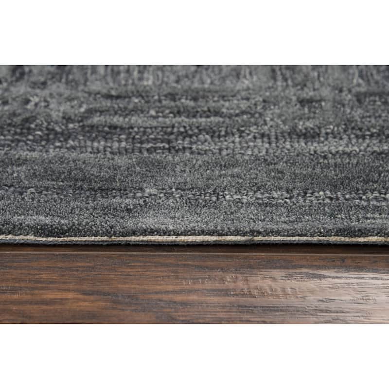 Alora Decor Emerson Charcoal and Grey Squares Hand-tufted Wool Rug