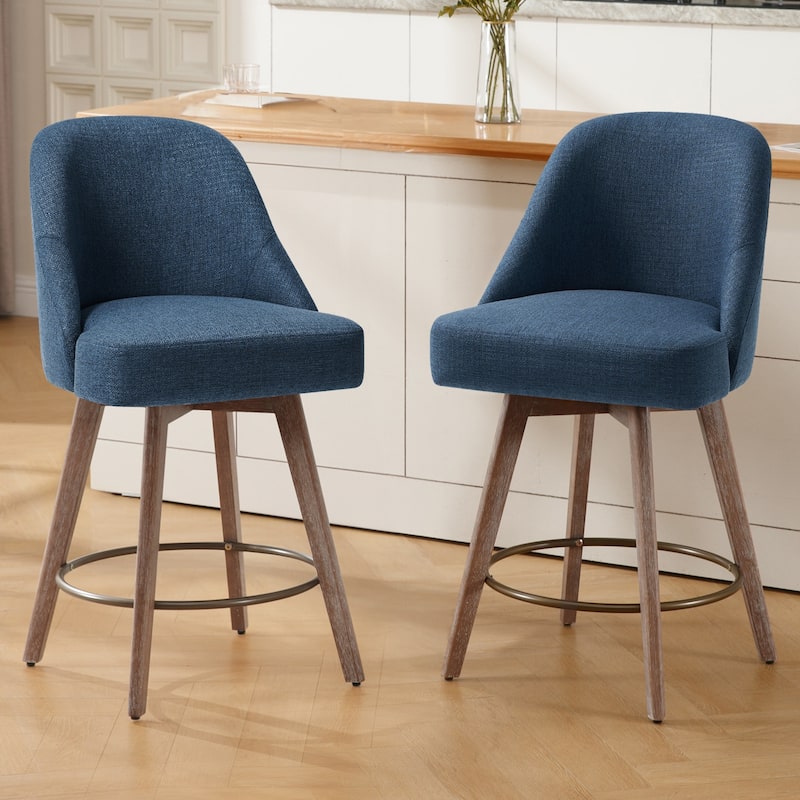 26" Counter Height Swivel Bar Stool, Upholstered Counter Stools - 39.37" (H) x 22.44" (D) x 21.65" (W)