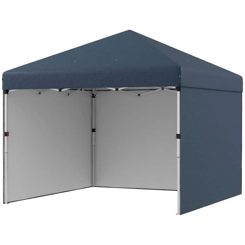 10'x10' Pop Up Canopy Tent with 3 Sidewalls,Leg Weight Bags,Carry Bag