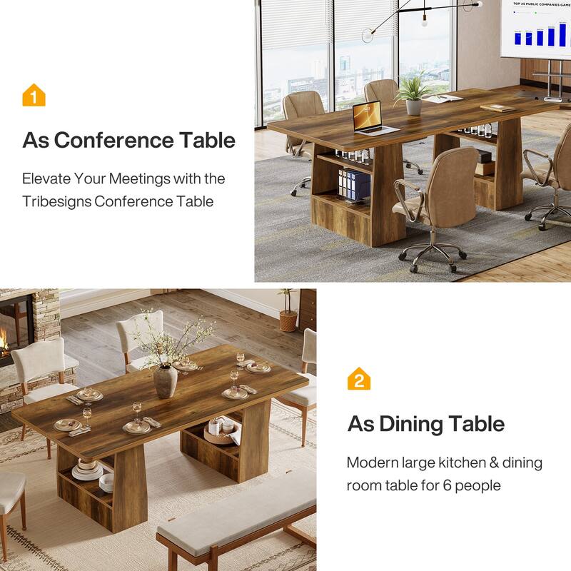 63” Executive Desk with Storage Shelf, Large Computer Writing Table for Office