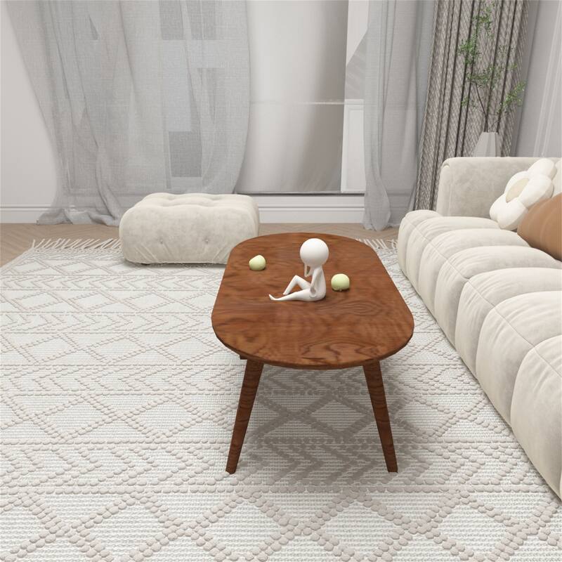 Capsule Centre Table with Drawers Solid Wood Top