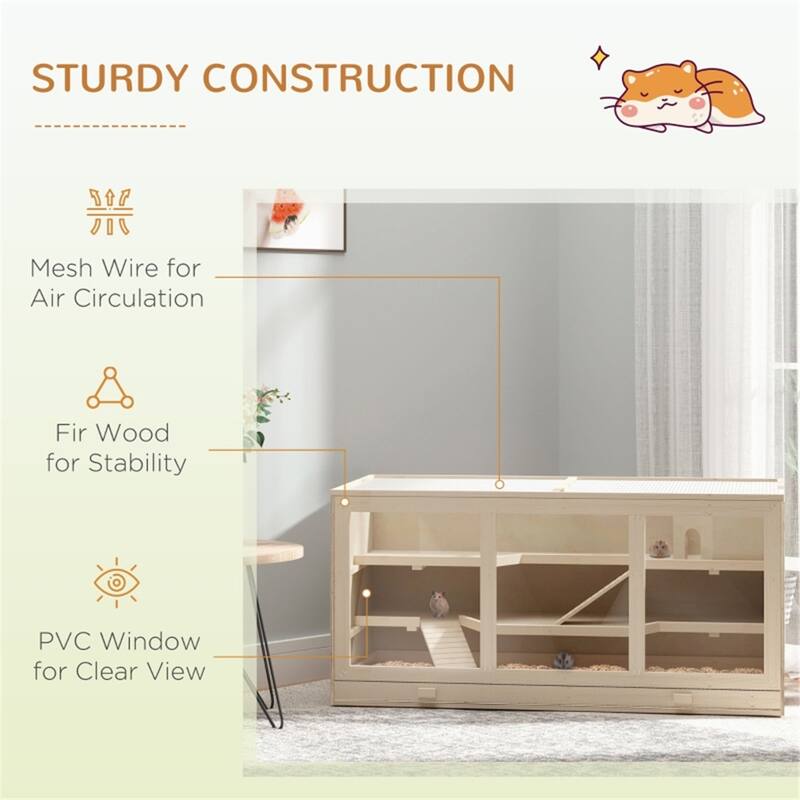 Wooden Hamster Cage - Multi