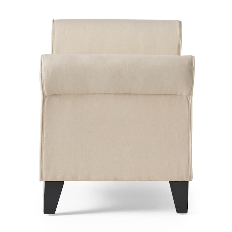 50" W Storage Bench, Fabric Upholstered End of Bed Bench, Storage Shoe Cabinet Bench with Rolled Arm, Modern Window Bench