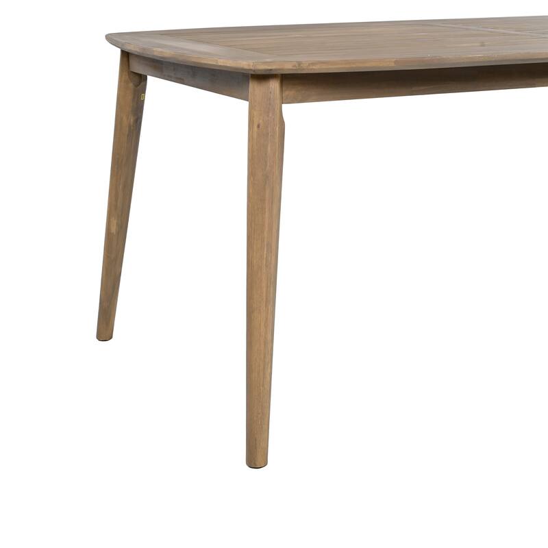 Wood Dining Table 8-Person Outdoor Table, Farmhouse Furniture for Patio, Garden, Backyard, Teak 180 LBS Weight Capacity 72"L