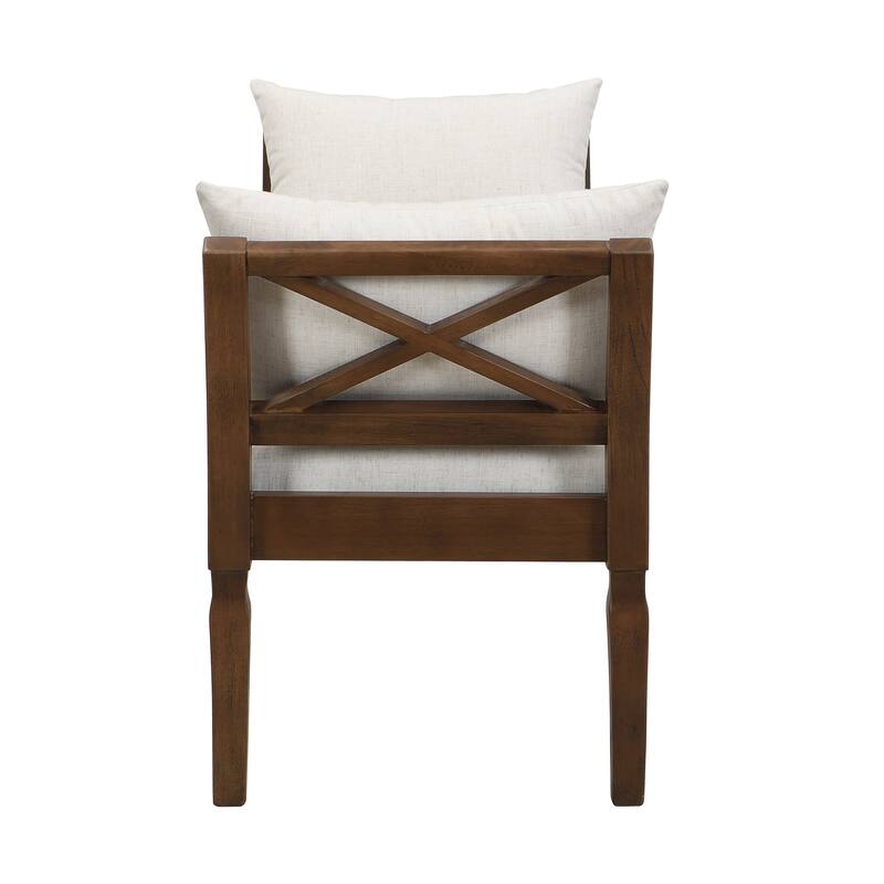 Christopher Knight Home - Ardent Solid Wood Upholstered Bench with Cushions and Arms