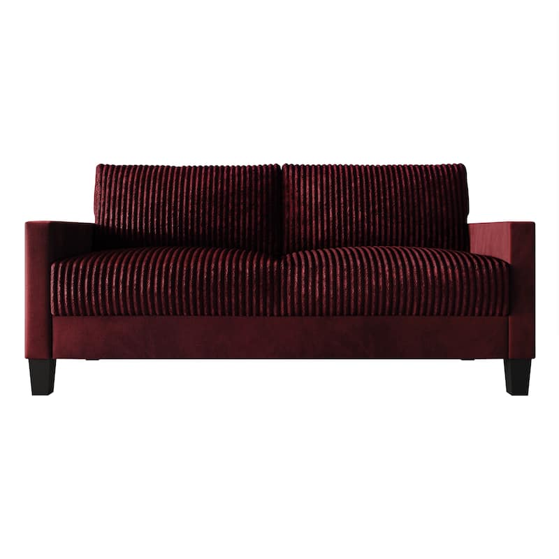 CraftPorch Corduroy Mid-Century Modern Velvet Upholstered Sofa - Red
