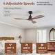 preview thumbnail 7 of 199, 42“/52"/60"/48" Noiseless Walnut Wood Ceiling Fan with Remote Control, Integrated Light Optional
